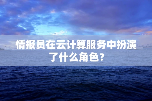 情报员在云计算服务中扮演了什么角色？