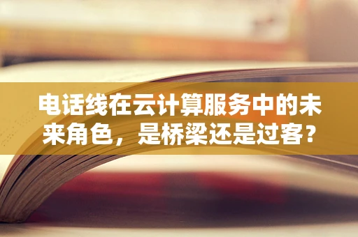 电话线在云计算服务中的未来角色，是桥梁还是过客？