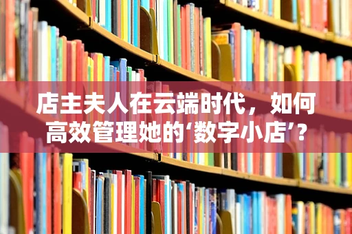 店主夫人在云端时代，如何高效管理她的‘数字小店’？