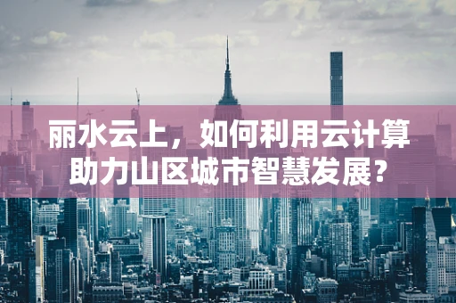 丽水云上，如何利用云计算助力山区城市智慧发展？