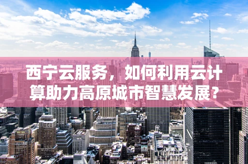 西宁云服务，如何利用云计算助力高原城市智慧发展？