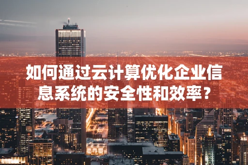 如何通过云计算优化企业信息系统的安全性和效率？