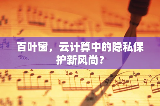 百叶窗，云计算中的隐私保护新风尚？
