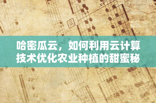 哈密瓜云，如何利用云计算技术优化农业种植的甜蜜秘密？