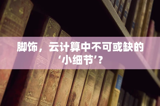 脚饰，云计算中不可或缺的‘小细节’？