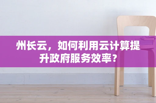 州长云，如何利用云计算提升政府服务效率？