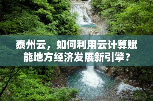 泰州云，如何利用云计算赋能地方经济发展新引擎？