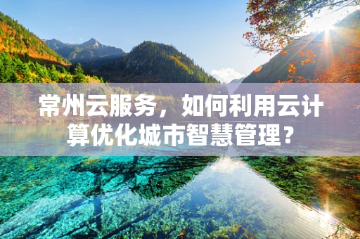 常州云服务，如何利用云计算优化城市智慧管理？