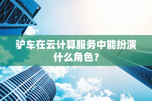 驴车在云计算服务中能扮演什么角色？