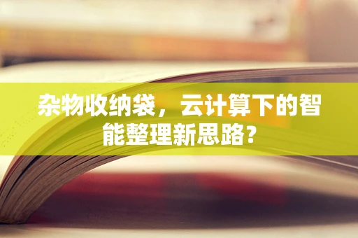 杂物收纳袋，云计算下的智能整理新思路？