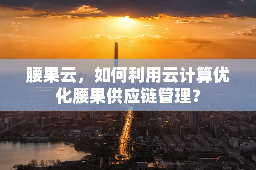腰果云，如何利用云计算优化腰果供应链管理？