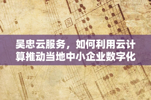 吴忠云服务，如何利用云计算推动当地中小企业数字化转型？