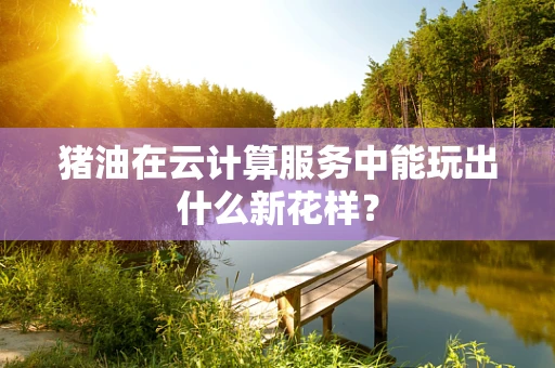 猪油在云计算服务中能玩出什么新花样？