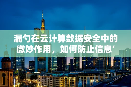 漏勺在云计算数据安全中的微妙作用，如何防止信息‘漏’而不‘漏’？