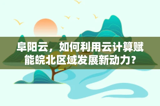 阜阳云，如何利用云计算赋能皖北区域发展新动力？