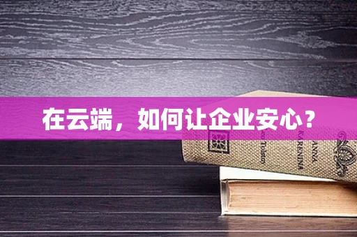 在云端，如何让企业安心？
