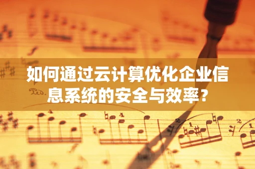 如何通过云计算优化企业信息系统的安全与效率？