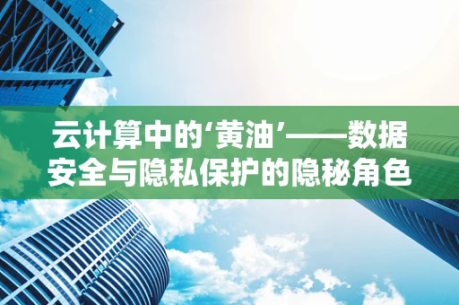 云计算中的‘黄油’——数据安全与隐私保护的隐秘角色？