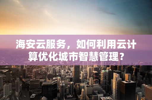 海安云服务，如何利用云计算优化城市智慧管理？