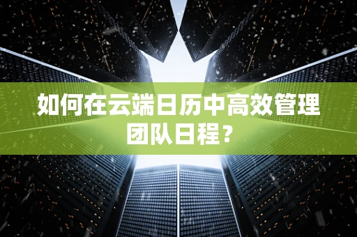 如何在云端日历中高效管理团队日程？