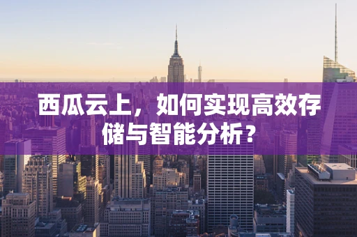 西瓜云上，如何实现高效存储与智能分析？
