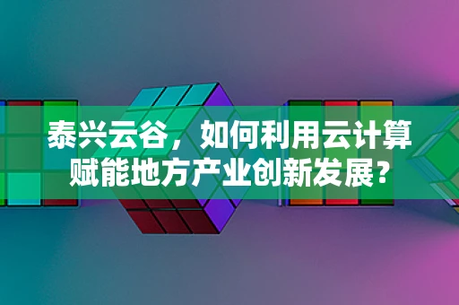 泰兴云谷，如何利用云计算赋能地方产业创新发展？