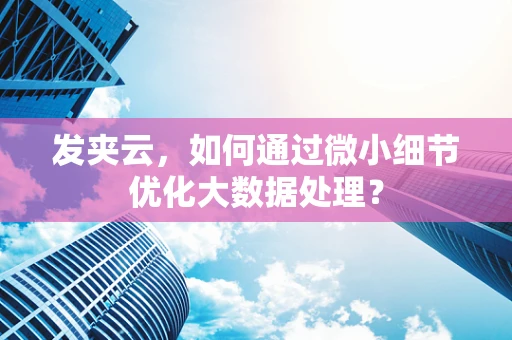 发夹云，如何通过微小细节优化大数据处理？