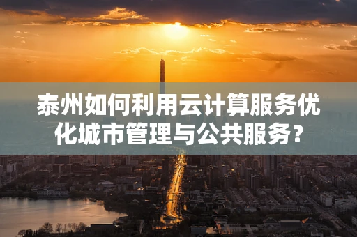 泰州如何利用云计算服务优化城市管理与公共服务？