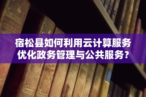 宿松县如何利用云计算服务优化政务管理与公共服务？