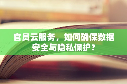 官员云服务，如何确保数据安全与隐私保护？
