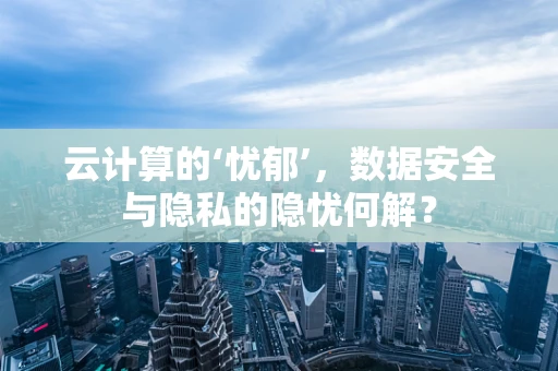 云计算的‘忧郁’，数据安全与隐私的隐忧何解？