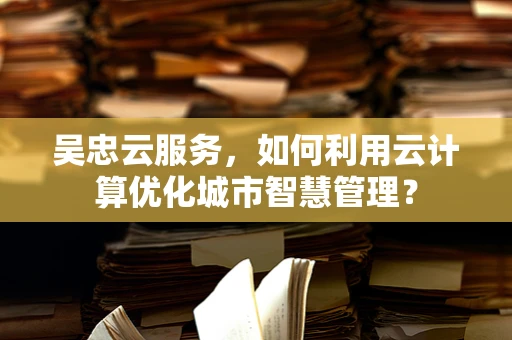 吴忠云服务，如何利用云计算优化城市智慧管理？