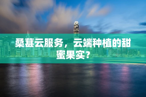 桑葚云服务，云端种植的甜蜜果实？