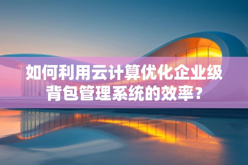 如何利用云计算优化企业级背包管理系统的效率？