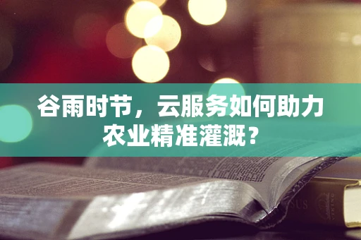 谷雨时节，云服务如何助力农业精准灌溉？