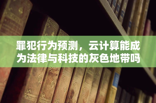 罪犯行为预测，云计算能成为法律与科技的灰色地带吗？
