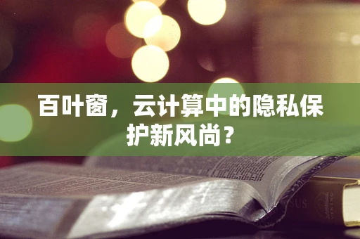 百叶窗，云计算中的隐私保护新风尚？