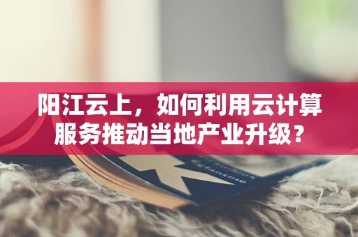 阳江云上，如何利用云计算服务推动当地产业升级？