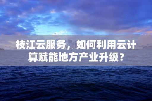 枝江云服务，如何利用云计算赋能地方产业升级？