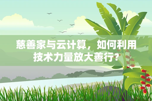 慈善家与云计算，如何利用技术力量放大善行？