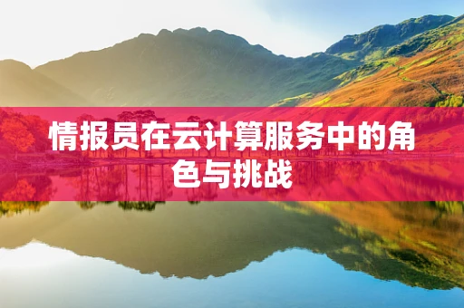 情报员在云计算服务中的角色与挑战