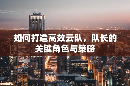 如何打造高效云队，队长的关键角色与策略