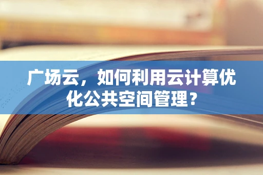 广场云，如何利用云计算优化公共空间管理？