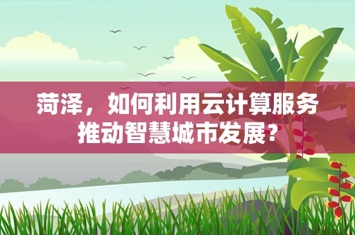 菏泽，如何利用云计算服务推动智慧城市发展？