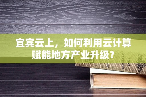 宜宾云上，如何利用云计算赋能地方产业升级？