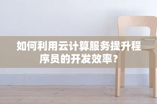如何利用云计算服务提升程序员的开发效率？