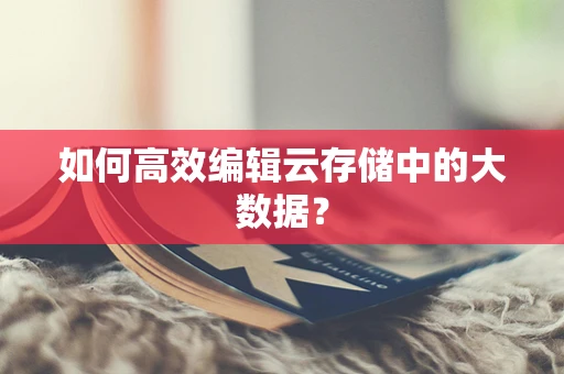 如何高效编辑云存储中的大数据？
