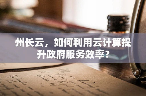 州长云，如何利用云计算提升政府服务效率？