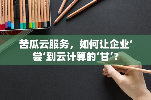 苦瓜云服务，如何让企业‘尝’到云计算的‘甘’？